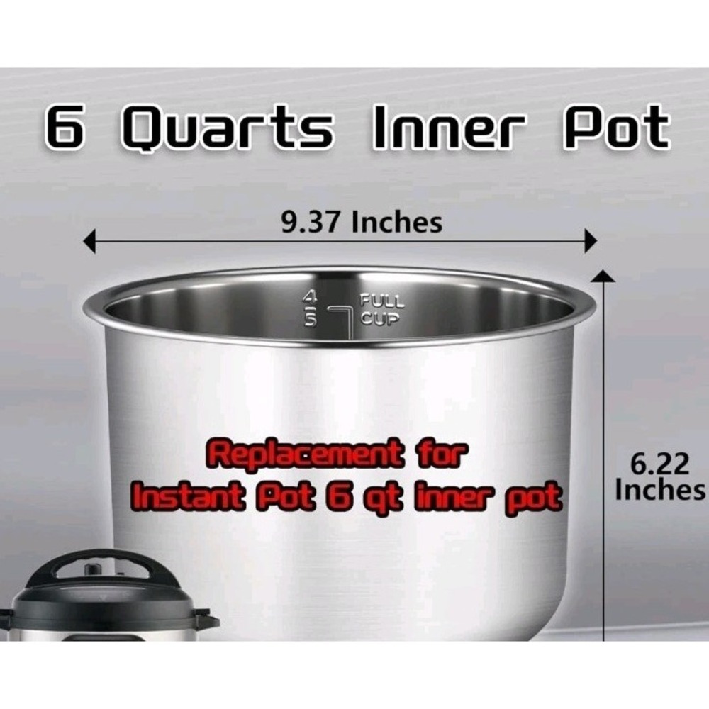 Instant Pot Stainless Steel Inner Cooking Pot-6Qt, Polished Rice Cooker/Steamer - Picture 4 of 10